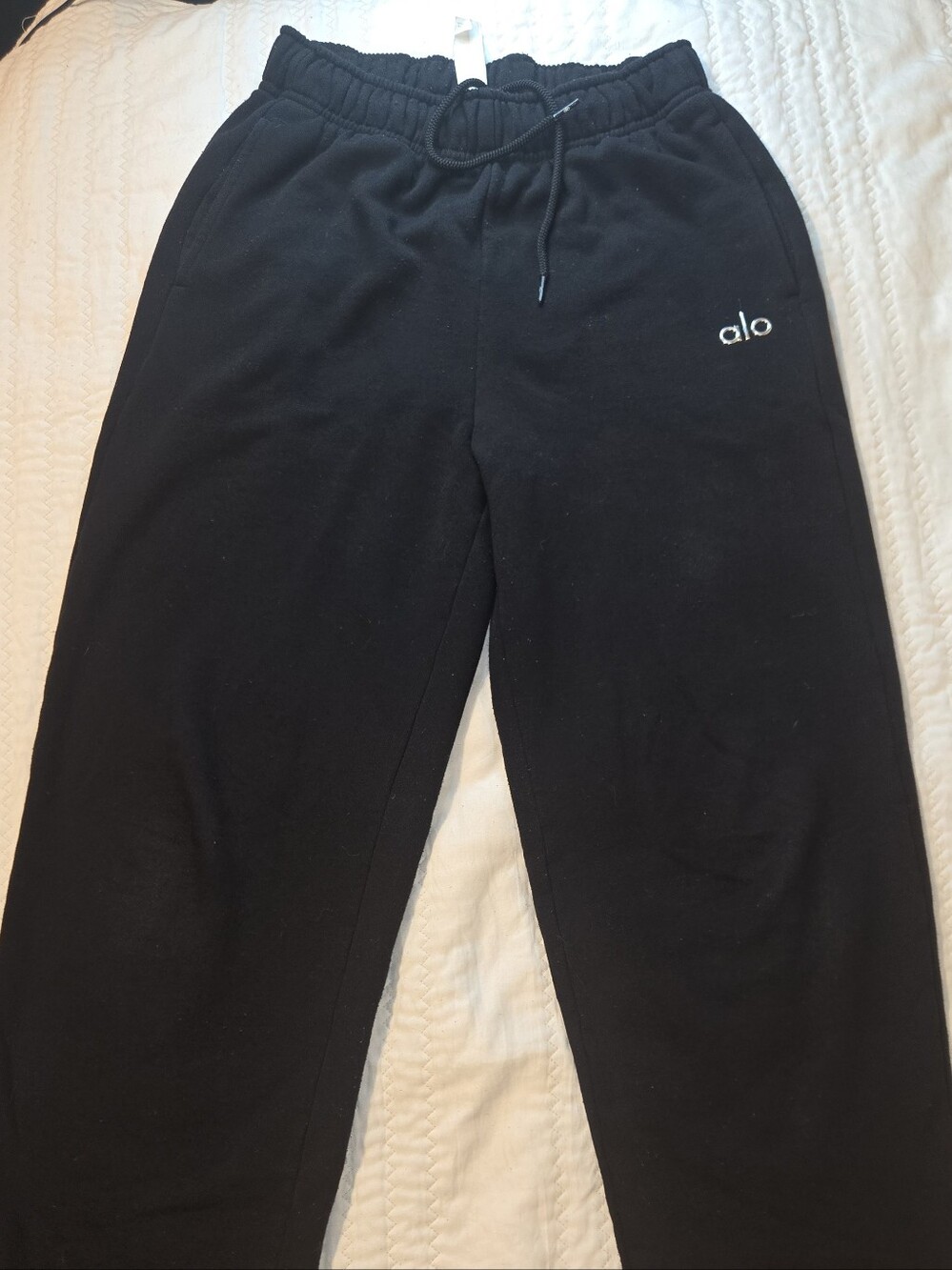 ALO Yoga Black Logo Jogger Sweatpants - Picture 2 of 10